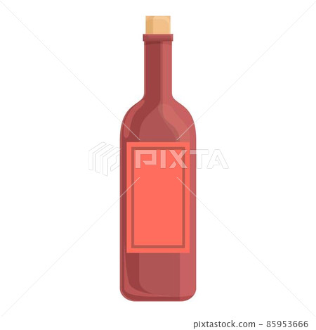 Red wine bottle icon cartoon vector. Aperitif party Red wine bottle icon cartoon vector. Aperitif party 85953666