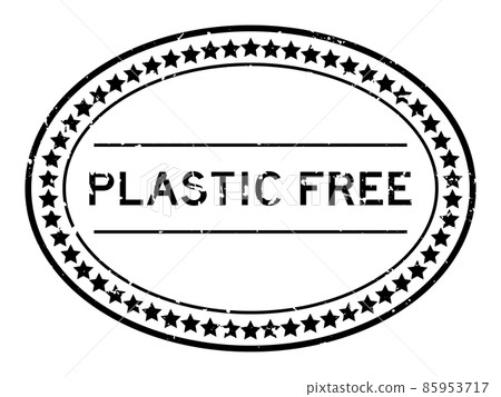 Grunge black plastic free word oval rubber seal stamp on white background Grunge black plastic free word oval rubber seal stamp on white background 85953717