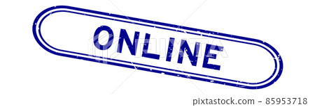 Grunge blue online word rubber seal stamp on white background Grunge blue online word rubber seal stamp on white background 85953718