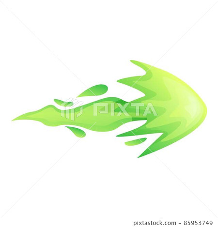 Green gun flash icon cartoon vector. Shot effect 85953749