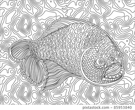 Big fish, crossed rods and tackle emblem. Fishing, outdoor sports lifestyle  concept, sketch vintage vector illustration Stock Vector Image & Art - Alamy