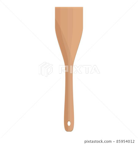 Wood spatula icon cartoon vector. Kitchen spoon 85954012