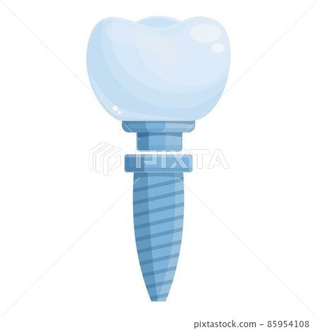 Kid dental implant icon cartoon vector. Crown surgery 85954108