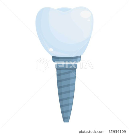 New dental implant icon cartoon vector. Oral tooth 85954109