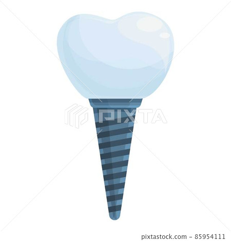 Model dental implant icon cartoon vector. Tooth crown Model dental implant icon cartoon vector. Tooth crown 85954111