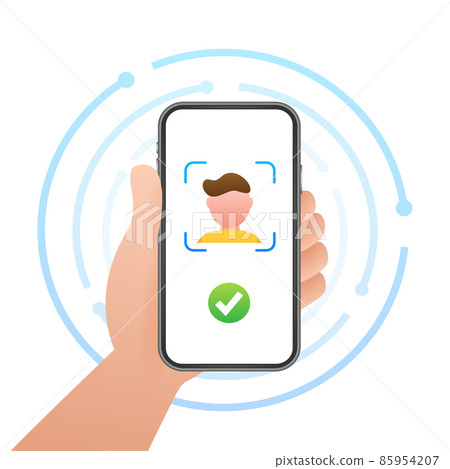 Face recognition concept design. Can use for web banner, infographics, hero images. Vector illustration. Face recognition concept design. Can use for web banner, infographics, hero images. Vector illustration. 85954207