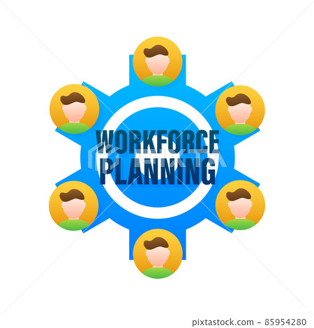 Workforce planning in abstract style. Process chart. 3d icon with workforce planning for concept design. 85954280