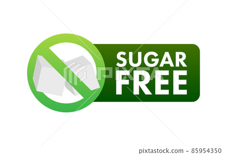 Sugar free green button. Round green label. Vector stock illustration Sugar free green button. Round green label. Vector stock illustration 85954350