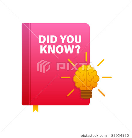 Did You Know book icon with lamp idea. Vector stock illustration. 85954520