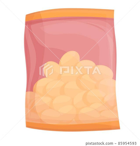 Bag with nuts icon cartoon vector. Peanut sack 85954593
