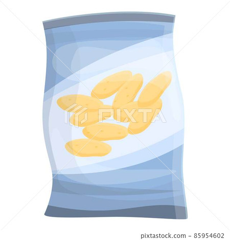 Cheese chips icon cartoon vector. Crunchy product 85954602