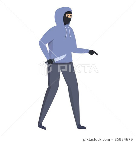 Street hooligan attack icon cartoon vector. Man defence Street hooligan attack icon cartoon vector. Man defence 85954679