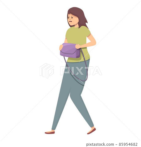 Woman self defence bag icon cartoon vector. Martial fight Woman self defence bag icon cartoon vector. Martial fight 85954682