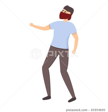 Student self defence icon cartoon vector. Man defense Student self defence icon cartoon vector. Man defense 85954695