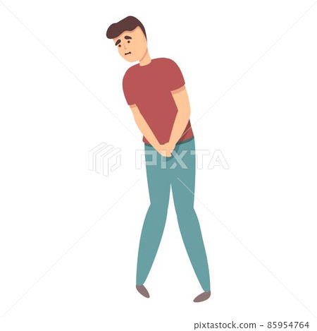 Man penis defence icon cartoon vector. Self defense 85954764