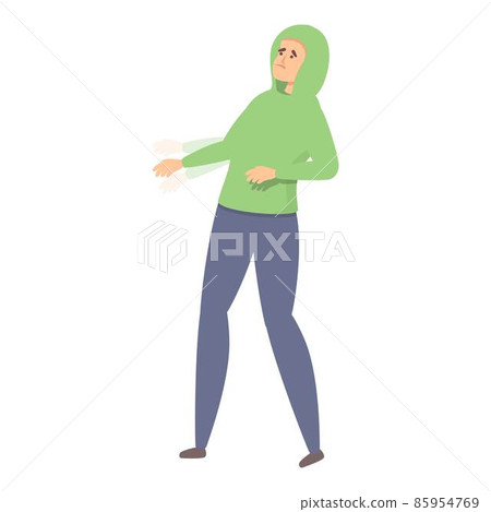 Man self defense icon cartoon vector. Martial people 85954769