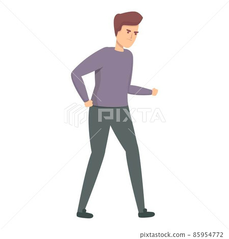 Defense icon cartoon vector. Man self defence 85954772