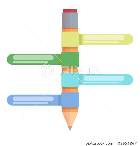 Pencil with stickers icon cartoon vector. Study management 85954867