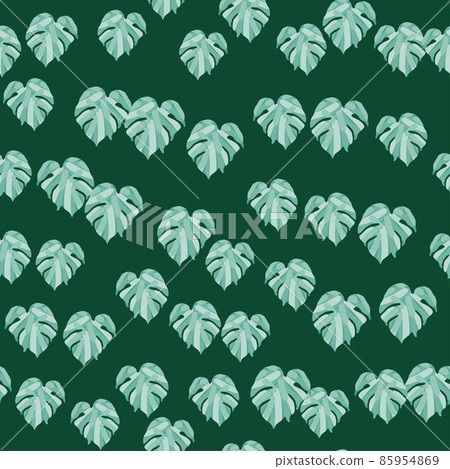 Monstera leaves tropical seamless pattern. Palm leaf endless wallpaper. 85954869