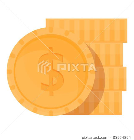Gold coins icon cartoon vector. Golden cash Gold coins icon cartoon vector. Golden cash 85954894