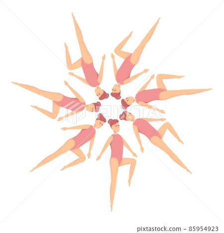 Fitness synchronized swimming icon cartoon vector. Water team 85954923