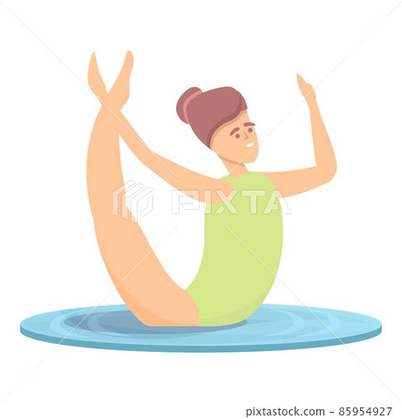 Kid synchro swim icon cartoon vector. Water team 85954927