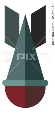 Aerial bomb flat icon. Falling explosive weapon. Military symbol Aerial bomb flat icon. Falling explosive weapon. Military symbol 85955212