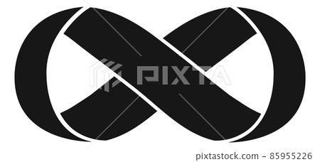 Black ribbon loop. Infinity symbol. Endless motion sign 85955226