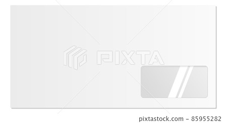 Envelope template. Realistic blank paper with plastic window Envelope template. Realistic blank paper with plastic window 85955282
