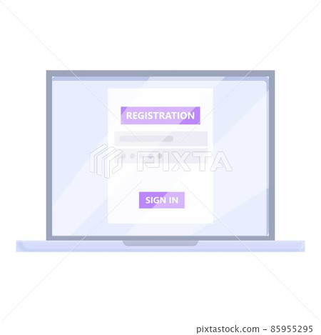 Secure register icon cartoon vector. Online form Secure register icon cartoon vector. Online form 85955295