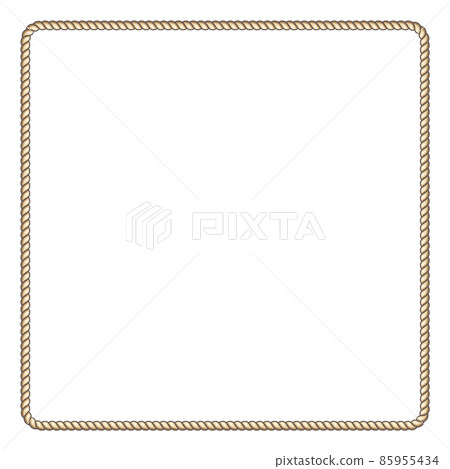 Decorative thread frame. Square rope border in nautical style 85955434