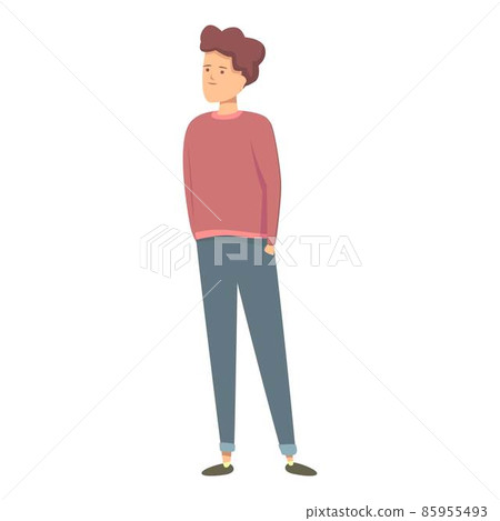 School cloth store icon cartoon vector. Kid happy 85955493