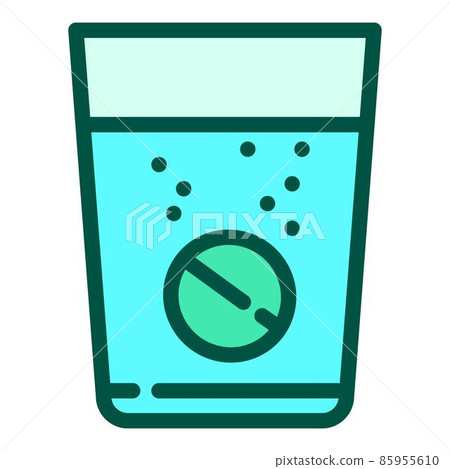 Pill glass icon outline vector. Bacteria injection 85955610