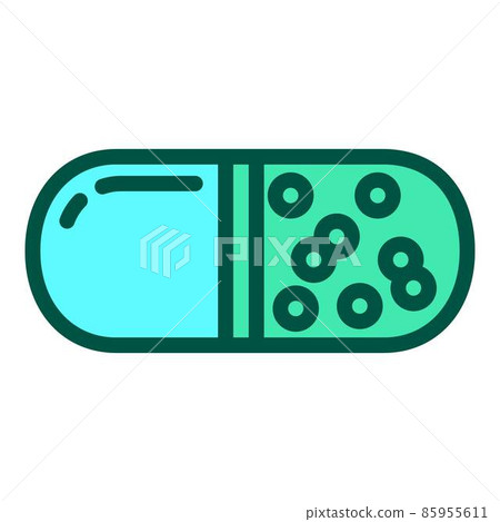 Antibiotic pharm icon outline vector. Pill bacteria 85955611