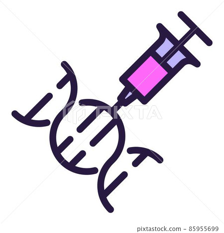 Dna syringe icon outline vector. Genetic lab Dna syringe icon outline vector. Genetic lab 85955699