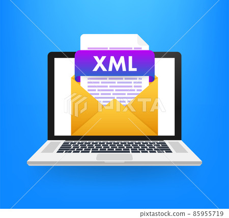 Flat xml for paper design. Flat isometric vector illustration. Design element. Computer technology isometric illustration. 85955719