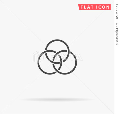 Borromean Rings flat vector icon Borromean Rings flat vector icon 85955864