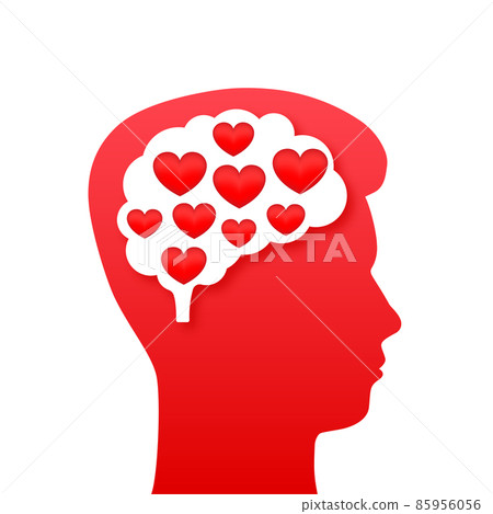 Heart head, great design for any purposes. 3d vector illustration. Mental health concept. Health care concept. Heart head, great design for any purposes. 3d vector illustration. Mental health concept. Health care concept. 85956056