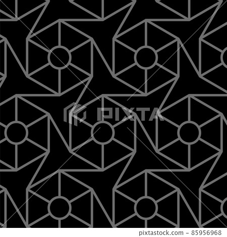 Black geometric ornament. Classic eastern background pattern 85956968