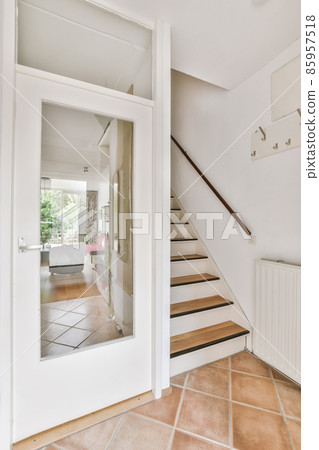 Luxurious wooden light staircase with comfortable handcuffs Luxurious wooden light staircase with comfortable handcuffs 85957518
