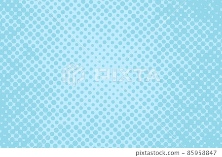 Pop art colorful comics book magazine cover. Polka dots blue background. Cartoon funny dotted retro pattern. Vector halftone illustration. Template design for poster, card, flyer 85958847