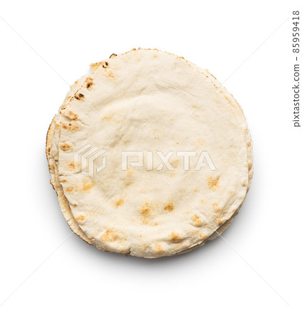Arabic bread. Flat pita bread. Arabic bread. Flat pita bread. 85959418