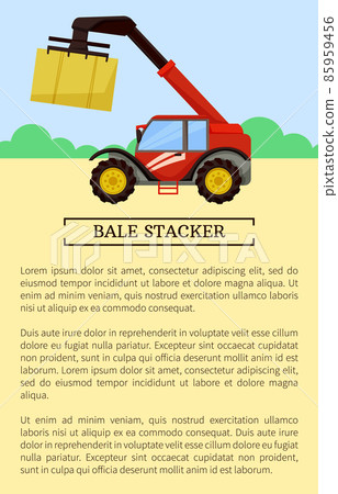 Bale Stacker Baler Poster Vector Illustration Bale Stacker Baler Poster Vector Illustration 85959456