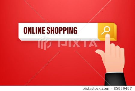People shop online. Search icon with online shopping vector. People shop online. Search icon with online shopping vector. 85959497