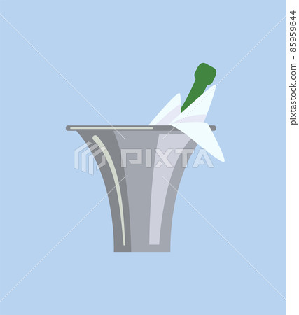 Champagne in Metallic Container with Ice Isolated 85959644