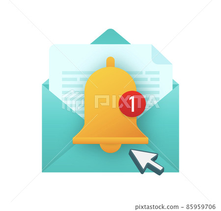 Enable reminder notification. Email notification. Message alert. Vector stock illustration. 85959706