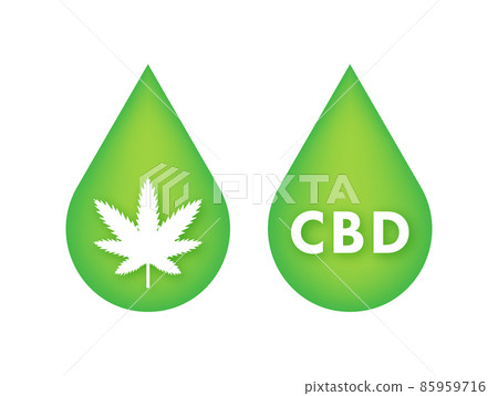 Creative cannabis leaf vector logo icon. Template for CBD Cannabidiol. Vector illustration. 85959716