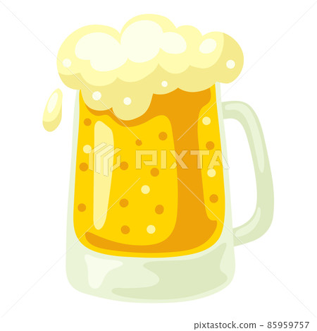 Glass mug with light beer and froth. Illustration for Oktoberfest. Glass mug with light beer and froth. Illustration for Oktoberfest. 85959757
