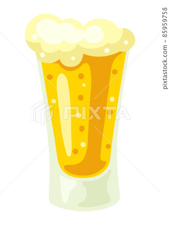 Glass with light beer and froth. Illustration for Oktoberfest. Glass with light beer and froth. Illustration for Oktoberfest. 85959758