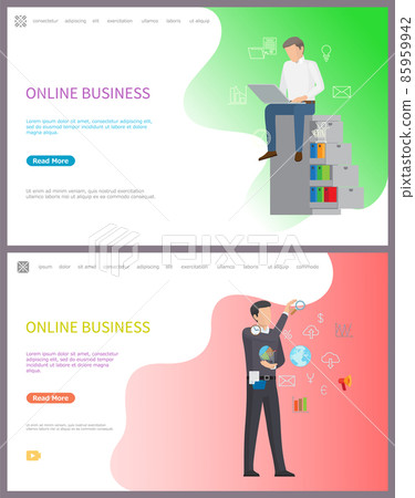 Online Business, Workers Performing Tasks at Work Online Business, Workers Performing Tasks at Work 85959942